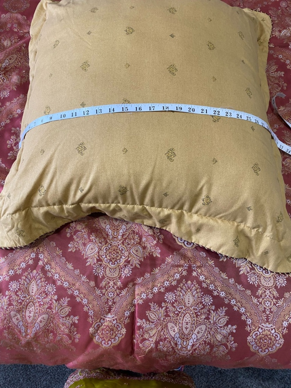 Mustard Embroidered Square Accent Pillow - Unbranded - Picture 5 of 5